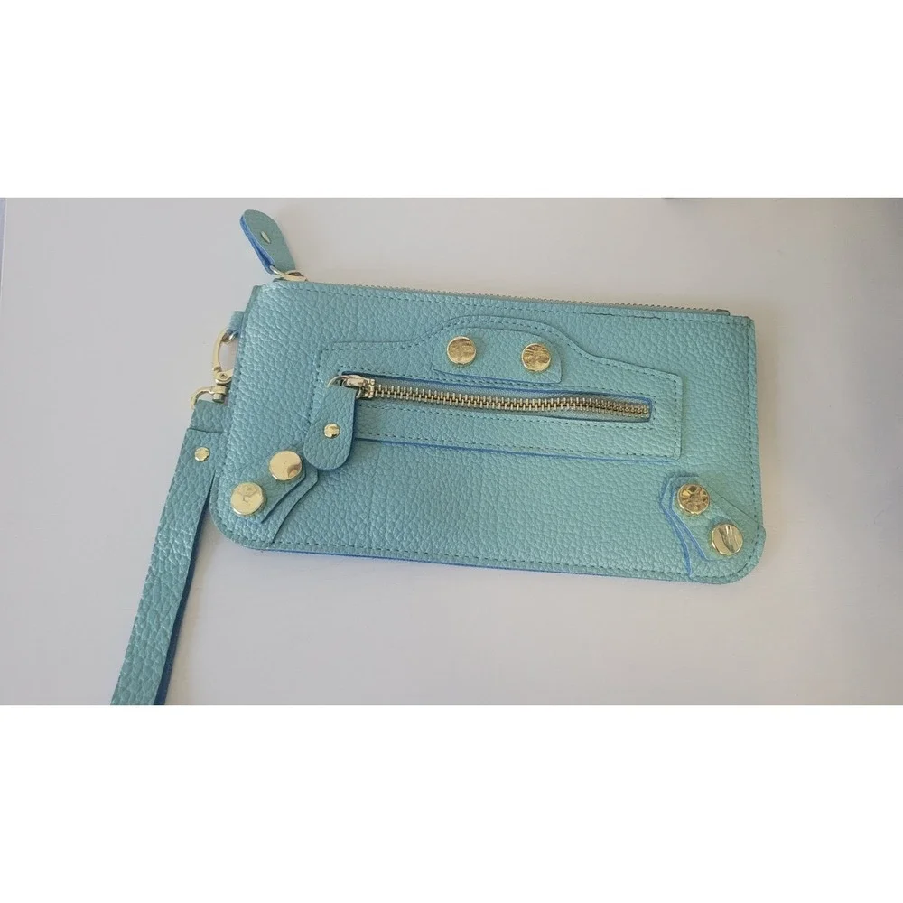 Steve Madden Zip Wallet Phone‎ Card Case Wristlet Textured Faux Leather Handbag